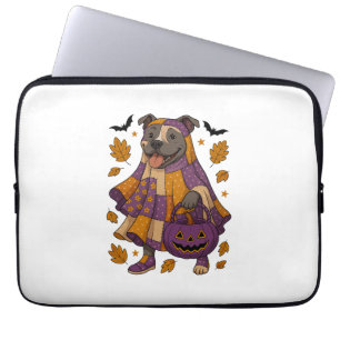 Pitpull Dog Ghost Halloween Laptop Sleeve