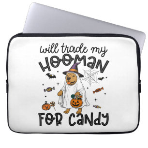 Pitpull Dog Halloween Ghost Spooky Laptop Sleeve