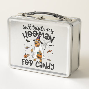 Pitpull Dog Halloween Ghost Spooky Metal Lunch Box