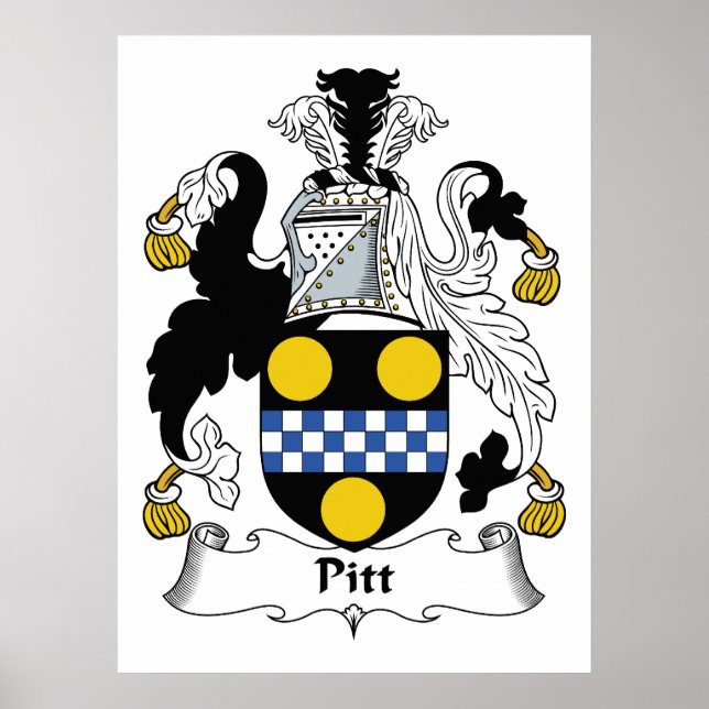 Pitt Family Crest Poster (Front)