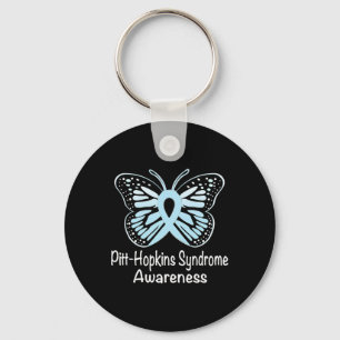 Pitt-hopkins Syndrome Awareness Warrior Light Blue Key Ring