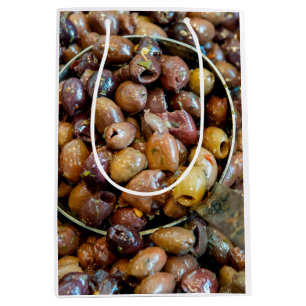 Pitted and Seasoned Black Leccino Olives Medium Gift Bag