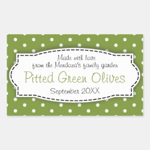 Pitted Green Olives food label sticker