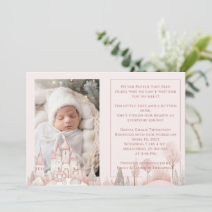 Pitter Patter Feet Princess Baby Girl Birth Announcement