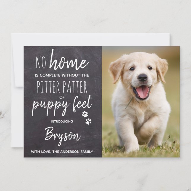 Pitter Patter Puppy Feet New Pet Dog Puppy Shower Invitation (Front)