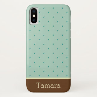 Pitter-Patter Raindrops Monogram iPhone X Case