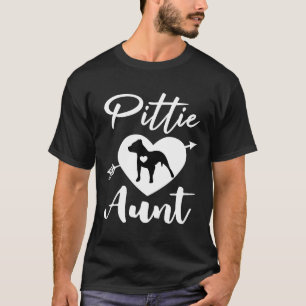 Pittie Aunt Cute Pitbull Auntie Heart Love Pit Bul T-Shirt