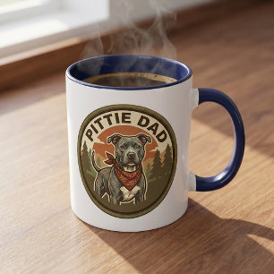 Pittie Dad Coffee Mug Pitbull Rescue Dad Gift