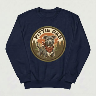 Pittie Dad Crewneck | Pitbull Dog Dad Rescue Gift Sweatshirt