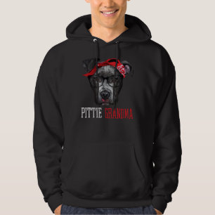 Pittie Grandma Pitbull Granny Dog Lovers Grandmoth Hoodie