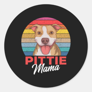 Pittie Mama Pitbull Dog Mum Classic Round Sticker
