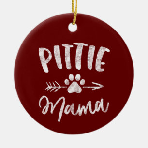 Pittie Mama Pitbull Lover Gifts Pit bull Dog Mum M Ceramic Tree Decoration