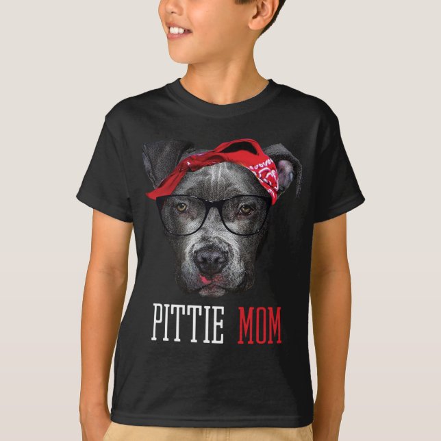 Pittie Mum Pitbull Dog Lovers Mothers Day Gift Hoo T-Shirt (Front)