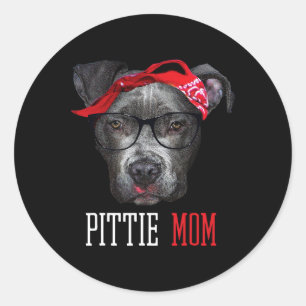 Pittie Mum Pitbull Dog Lovers Mothers Day Gift Wom Classic Round Sticker