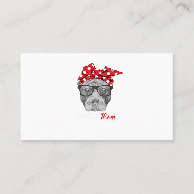 Pittie Mum Shirt for Pitbull Dog Lovers-Mothers Business Card (Front)