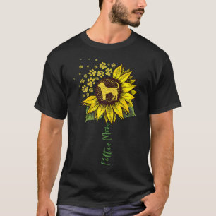 Pittie Mum Sunflower Pitbull Lover Gifts Dog Mum M T-Shirt