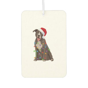 Pittie Pitbull Christmas Lights Xmas Dog Lover  Car Air Freshener