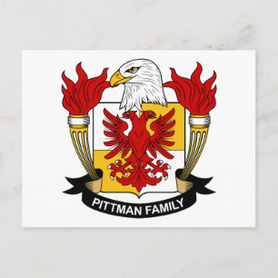 Pittman Coat of Arms / Family Crest Postcard