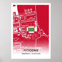 Pittodrie Stadium Poster – Home of Aberdeen FC