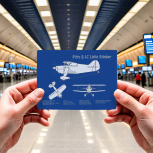 Pitts S-1C - Aeroplane Blueprint Plans ABD Postcard