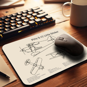 Pitts S-1C - Aeroplane Blueprint Plans SD Mouse Mat