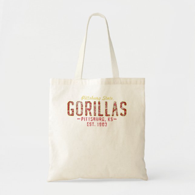 PITTSBURG STATE UNIVERSITY DISTRESSED PS-MERCH-2  TOTE BAG (Front)