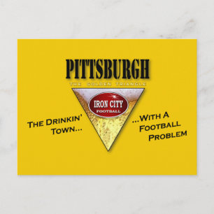 Pittsburgh a Drinking Town with a Football Problem Postcard