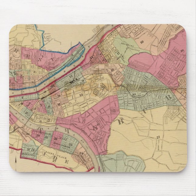 Pittsburgh and Allegheny Mouse Mat (Front)