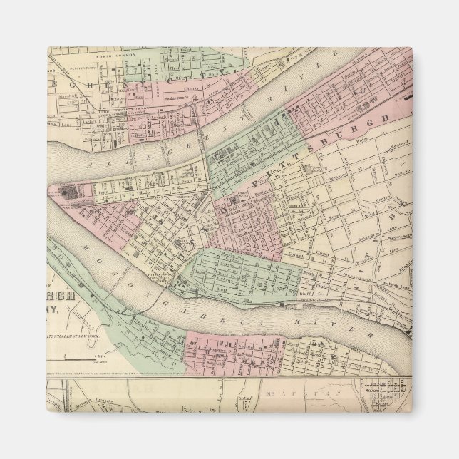 Pittsburgh and Allegheny, Pennsylvania Magnet (Front)