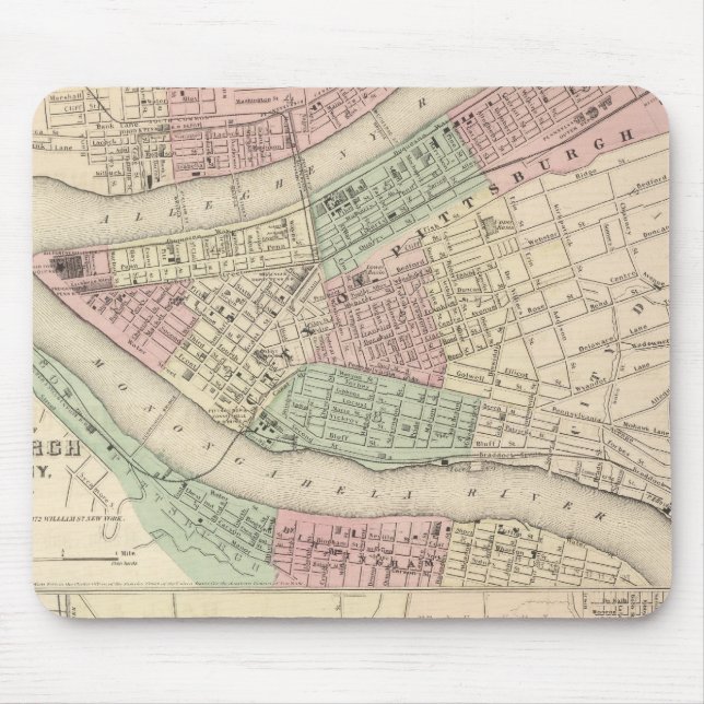 Pittsburgh and Allegheny, Pennsylvania Mouse Mat (Front)