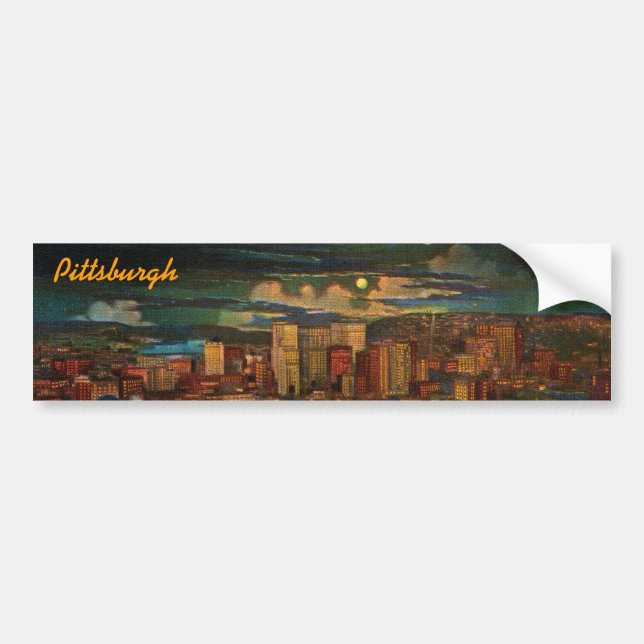 Pittsburgh By Moonlight Bumper Sticker (Front)