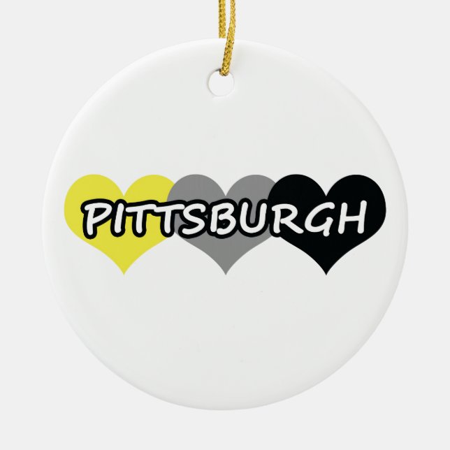 Pittsburgh Ceramic Tree Decoration (Front)