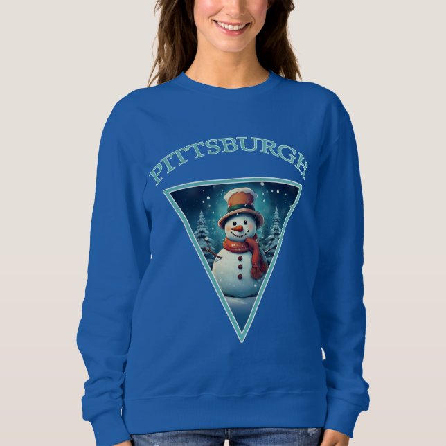  Pittsburgh Christmas Snowman Sweatshirt (Front)