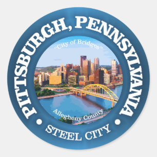 Pittsburgh (cities) classic round sticker