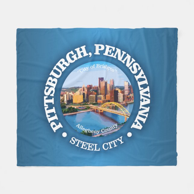 Pittsburgh (cities) fleece blanket (Front (Horizontal))