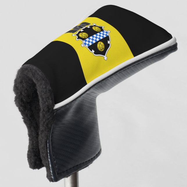 Pittsburgh city flag golf head cover (3/4 Front)