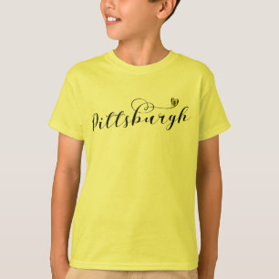 Pittsburgh City Flag In Heart T-Shirt