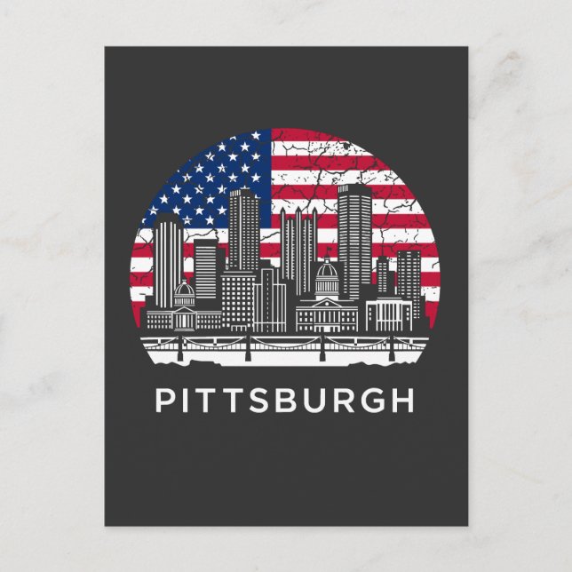 Pittsburgh City Pennsylvania Flag Postcard (Front)