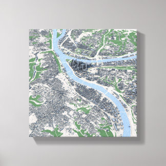 Pittsburgh City Pennsylvania Map Canvas Print