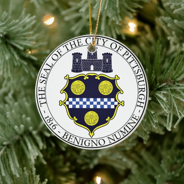 Pittsburgh city seal ceramic tree decoration (Tree)