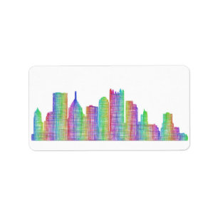 Pittsburgh city skyline label