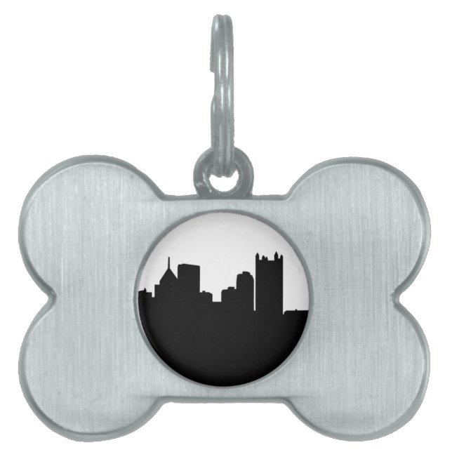 Pittsburgh City Skyline Pet ID Tag (Front)