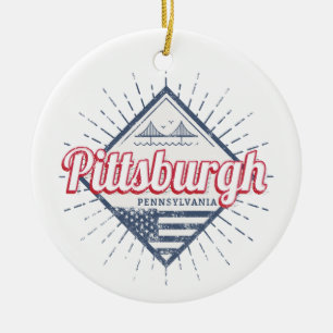 Pittsburgh City United States Pennsylvania USA Ceramic Tree Decoration
