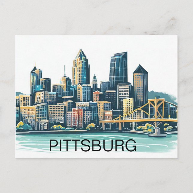 Pittsburgh Cityscape Postcard (Front)