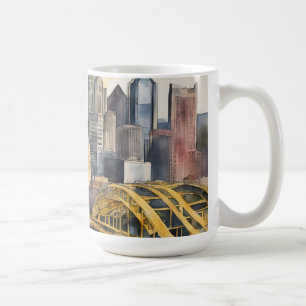 Pittsburgh Cityscape watercolor Coffee Mug