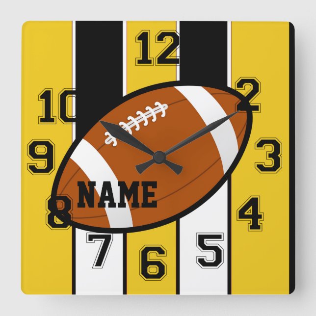 Pittsburgh Colours Football Wall Clock (Front)