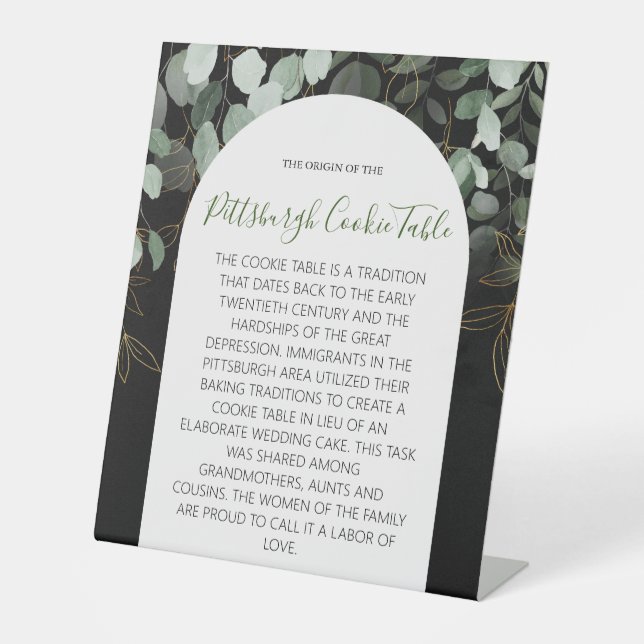 PITTSBURGH COOKIE TABLE SIGN WEDDING (Front)
