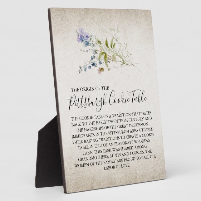 PITTSBURGH COOKIE TABLE SIGN WEDDING PLAQUE (Side)