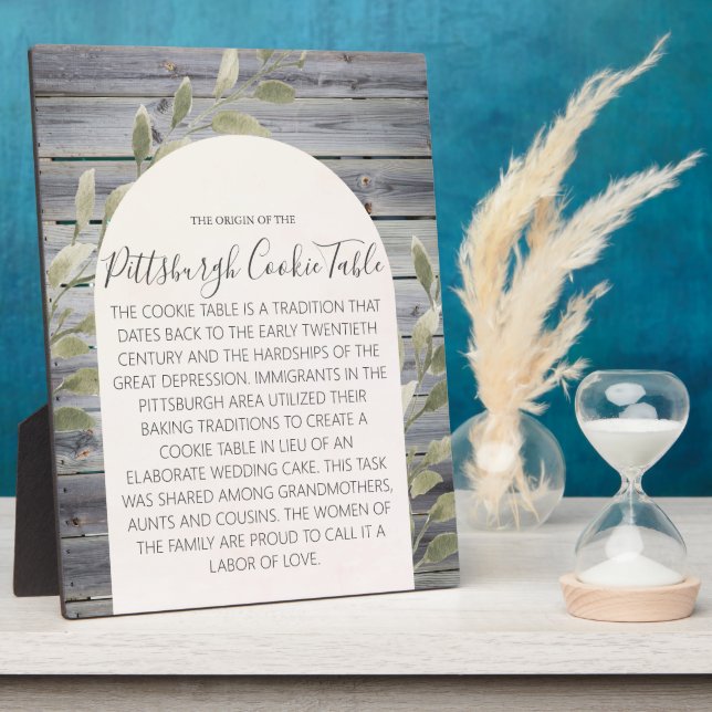 PITTSBURGH COOKIE TABLE SIGN WEDDING TABLE SIGN PLAQUE (Side)