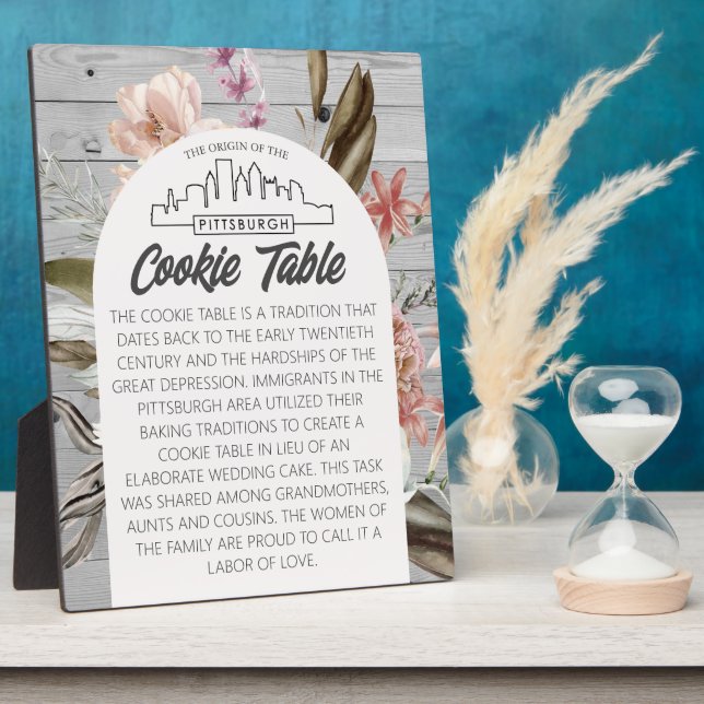 PITTSBURGH COOKIE TABLE SIGN WEDDING TABLE SIGN PLAQUE (Side)